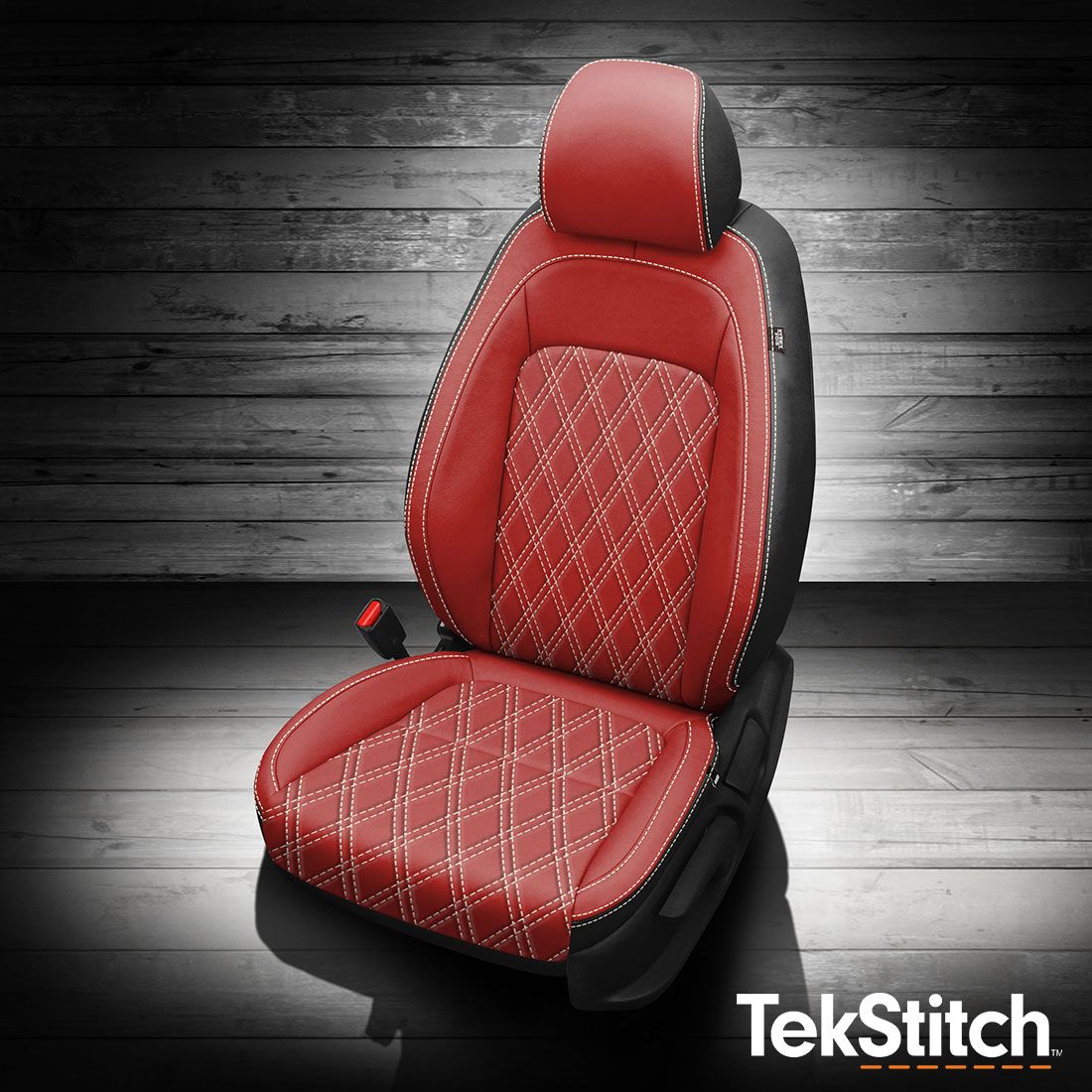 Black wrap, Red faces, Pearl contrast all stitch, TekStitch Double Diamond Insert Pearl TekColor