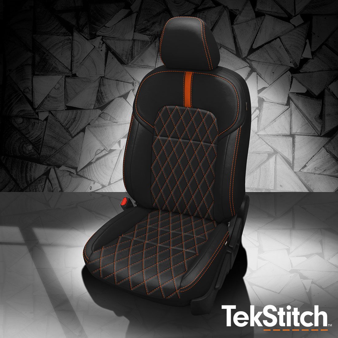 Black wrap, Tangerine wings, Tangerine contrast all stitch, TekStitch Diamond Insert Tangerine TekColor