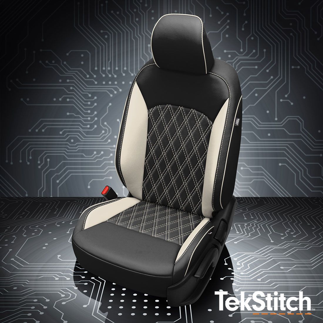Black wrap, Pearl wings, Pearl contrast all stitch, Pearl piping, TekStitch Double Diamond Insert Pearl TekColor