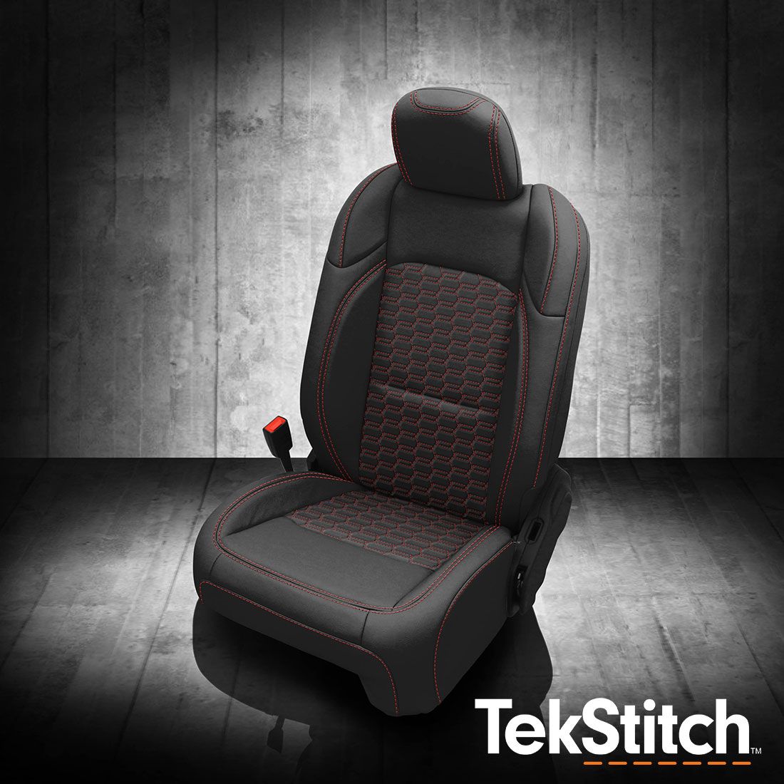 Black wrap, Red contrast all stitch, TekStitch Double Hex Insert Red TekColor
