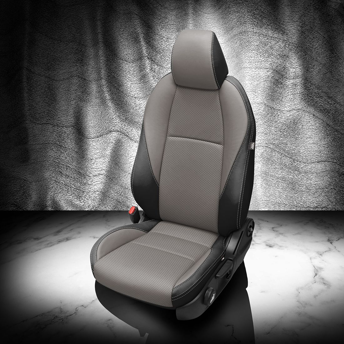 BLACK wrap, ASH Center, Perf Body, SILVER contrast all stitch, ASH wings