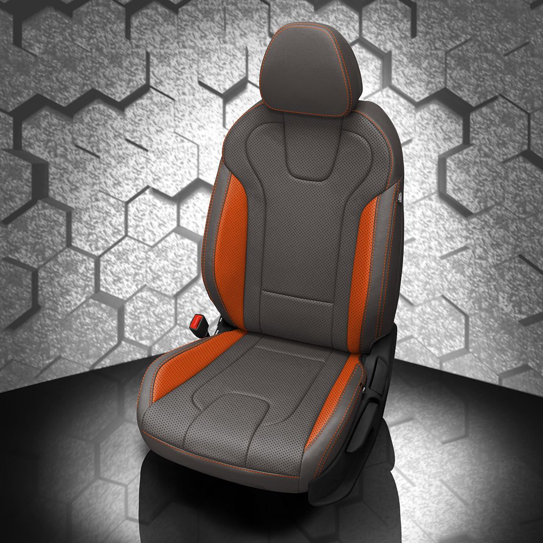 LT GREY wrap, TANGERINE Wings, Perf Body & Wings, TANGERINE contrast all stitch