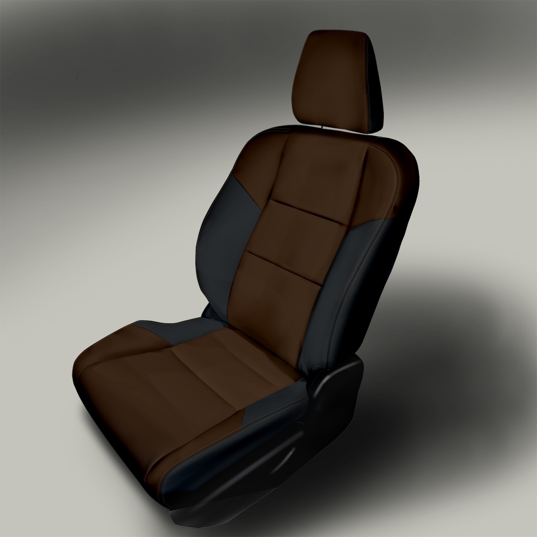 BLACK wrap, COFFEE Center, COFFEE double stitching, COFFEE wings