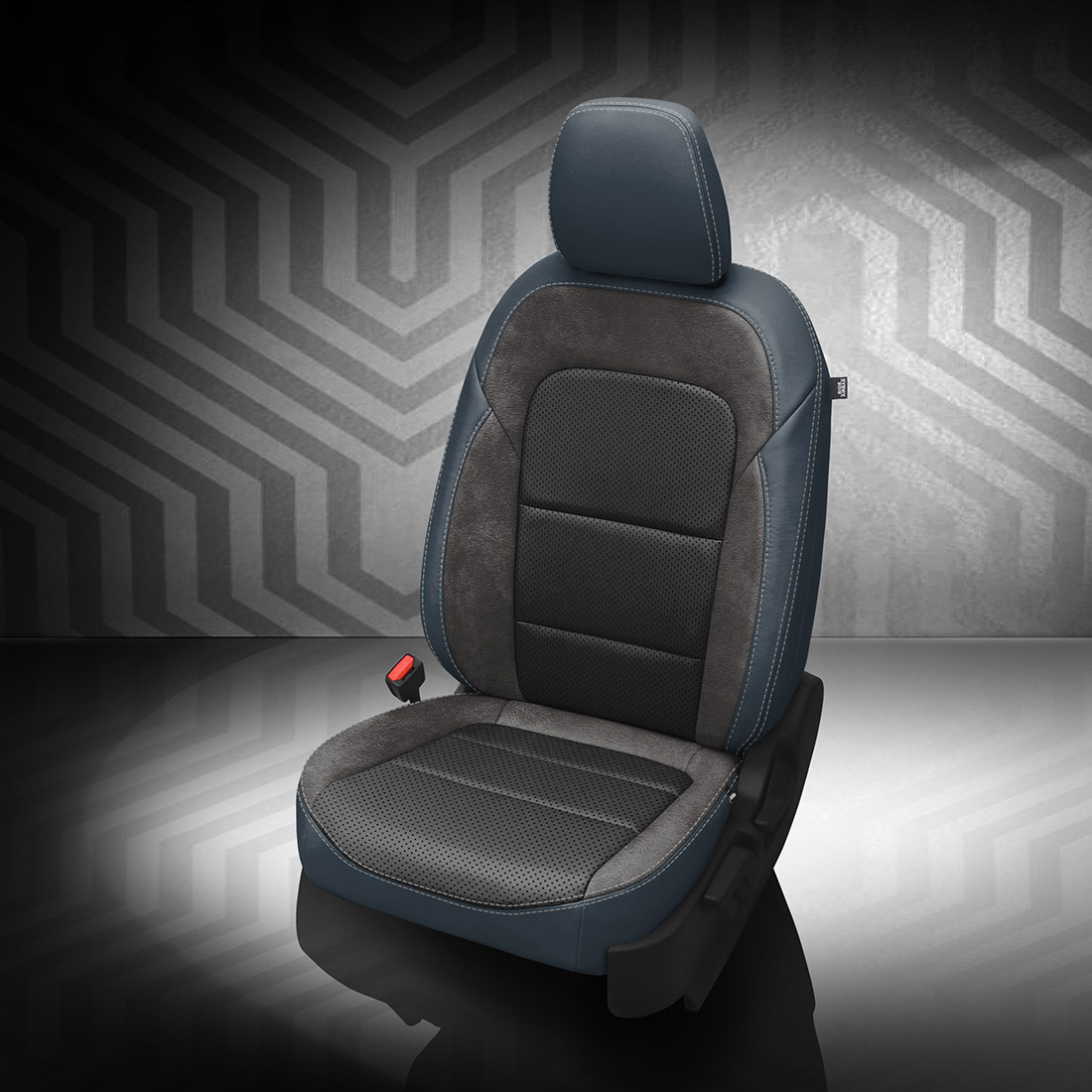 BLUE wrap, BLACK Combo, Perf Combo, SILVER double stitching, ~6929 DARK SLATE wings