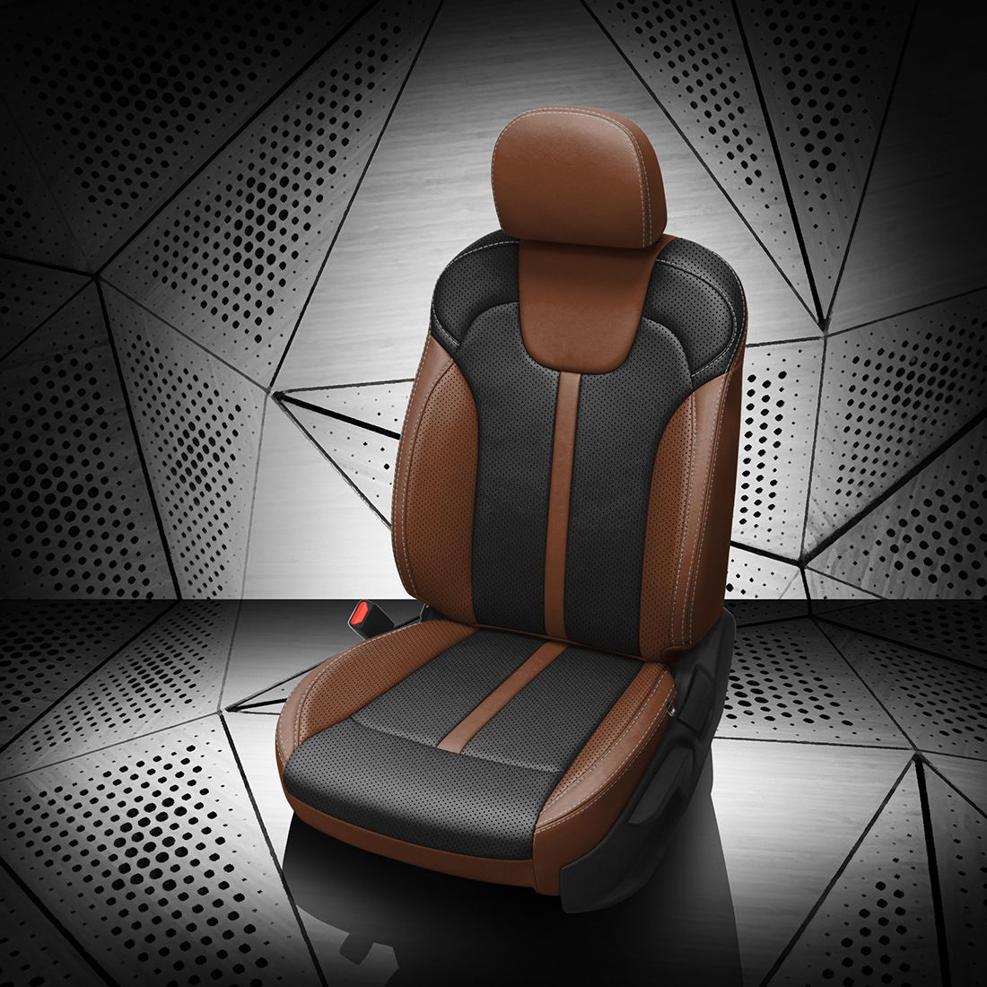 MAHOGANY wrap, BLACK Body, Perf Body & Wings, SILVER contrast all stitch