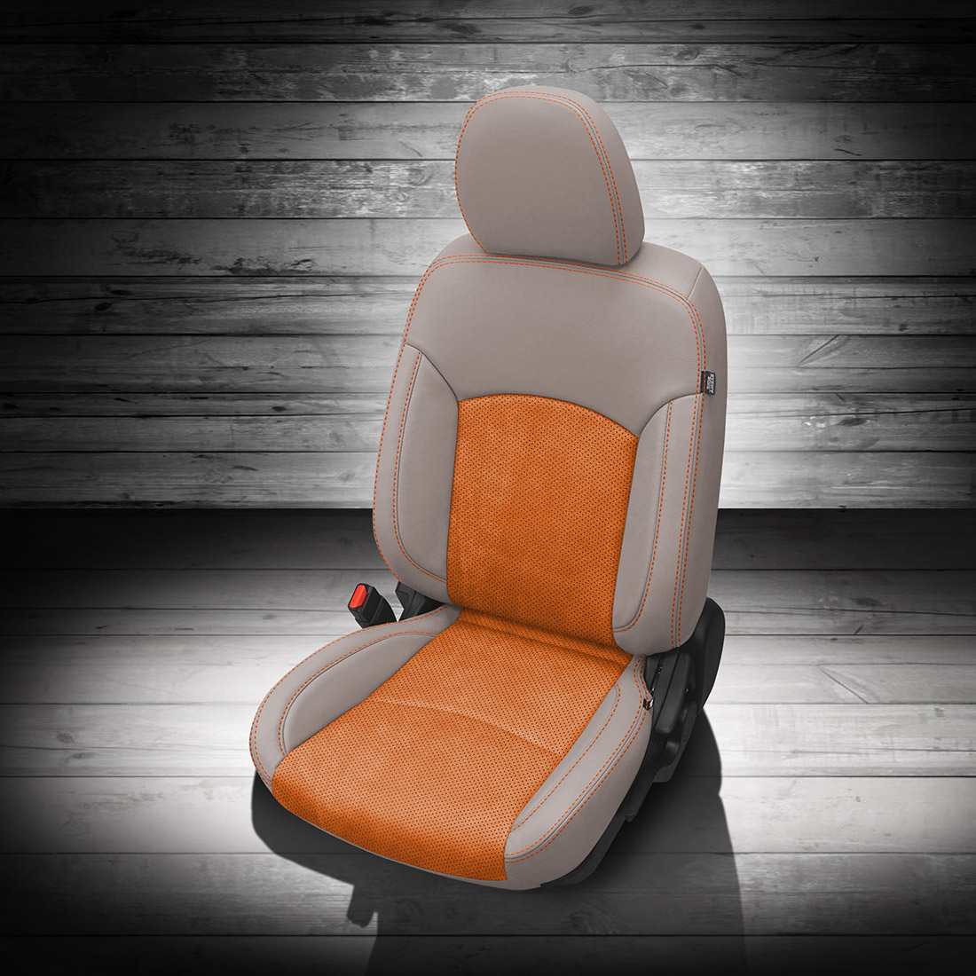 DOVE GREY wrap, ~3032 MANGO Combo, Perf Combo, +CITRUS ORANGE contrast all stitch