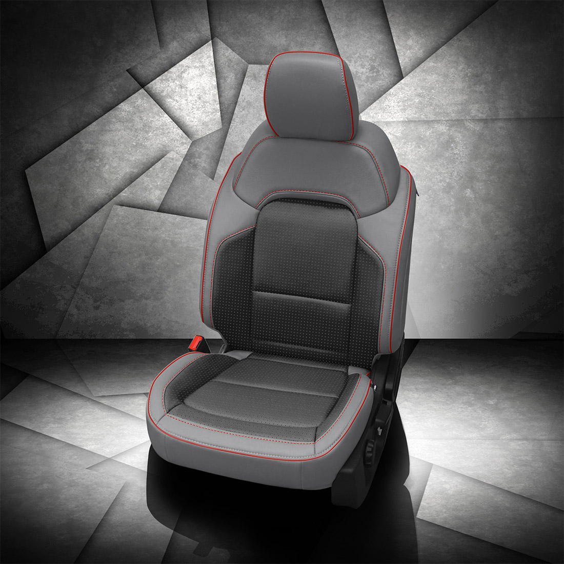 LUNAR GREY wrap, BCDA RED Insert, RED piping, BCDA RED wings