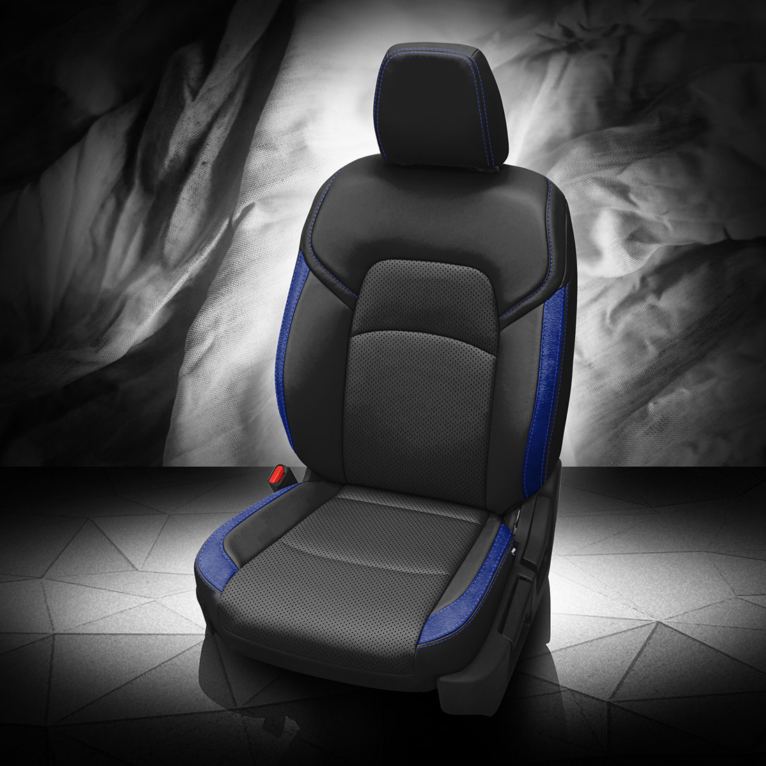 BLACK wrap, ~3037 SAPPHIRE Wings, Perf Combo, COBALT contrast all stitch