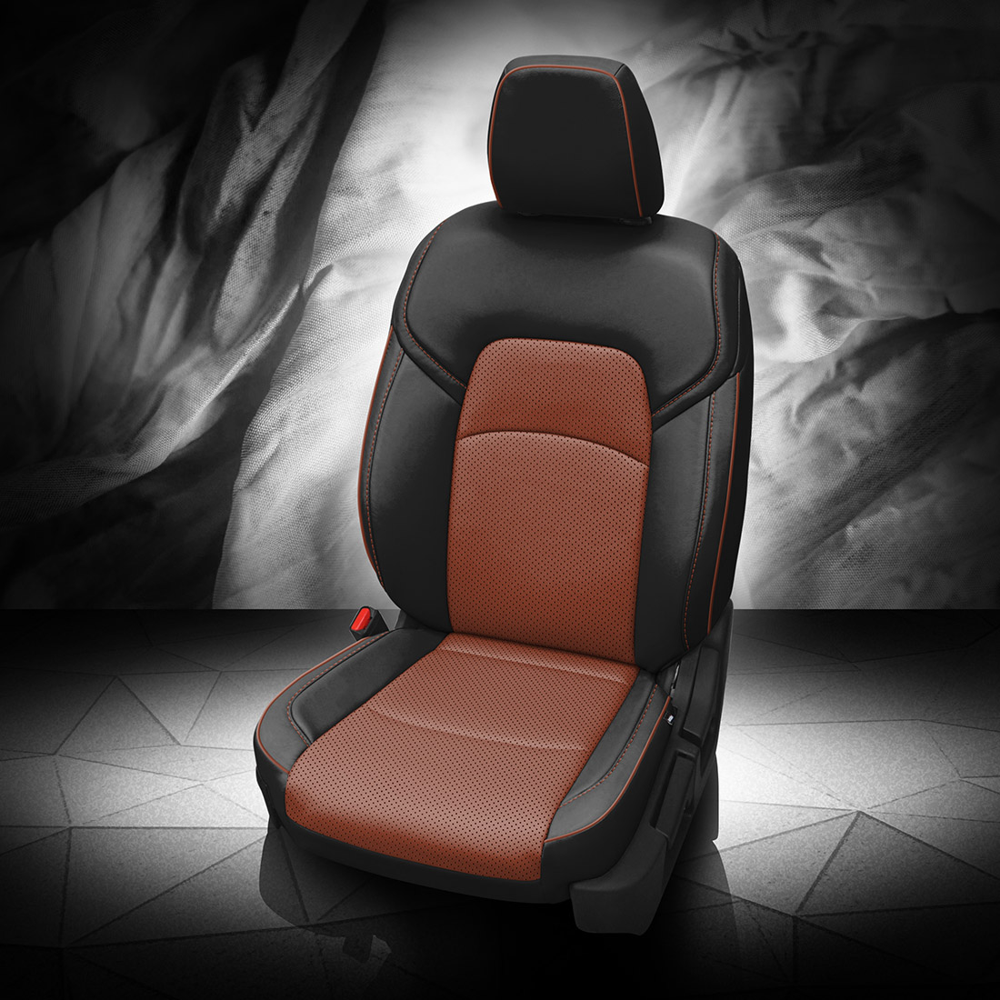 BLACK wrap, COGNAC Combo, Perf Combo, COGNAC piping
