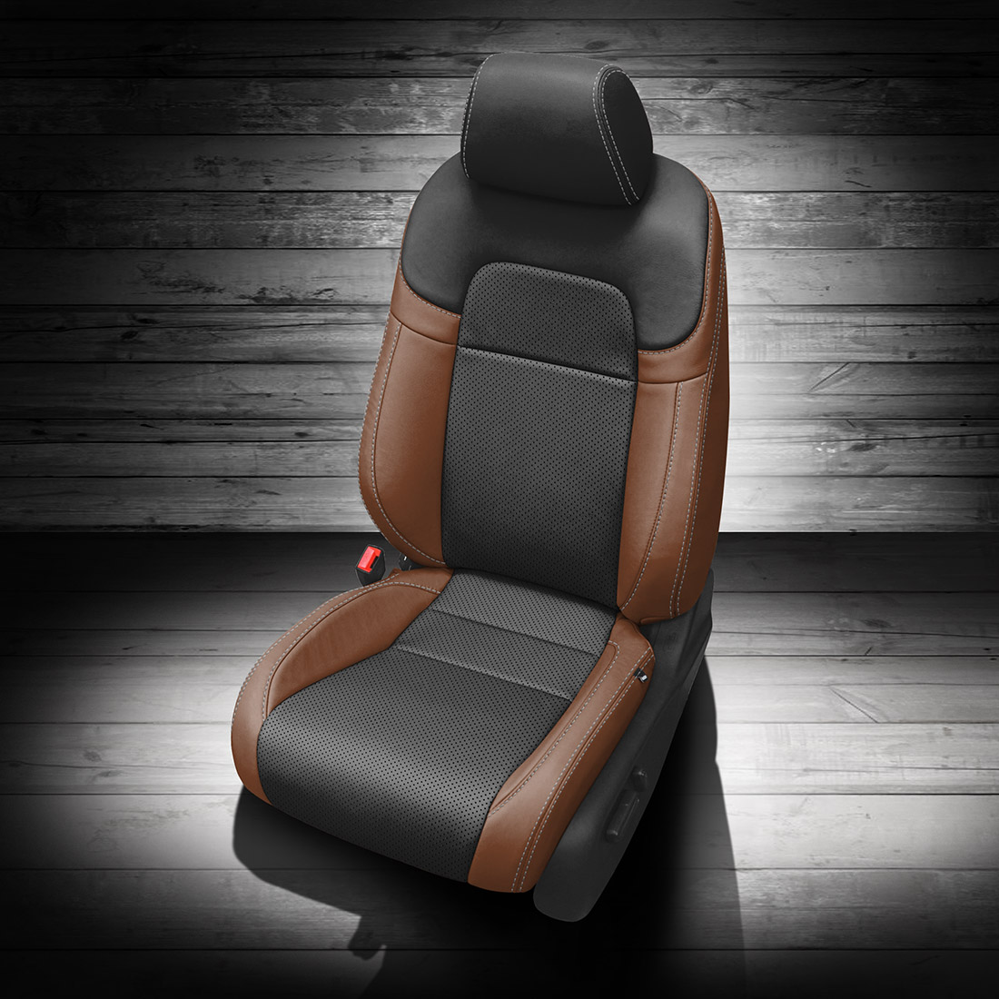 MAHOGANY wrap, BLACK Center, Perf Combo, SILVER contrast all stitch