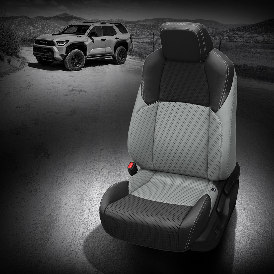 PUMICE wrap, BLACK Facing, Perf Combo & Wings, +LT. DIESEL contrast all stitch