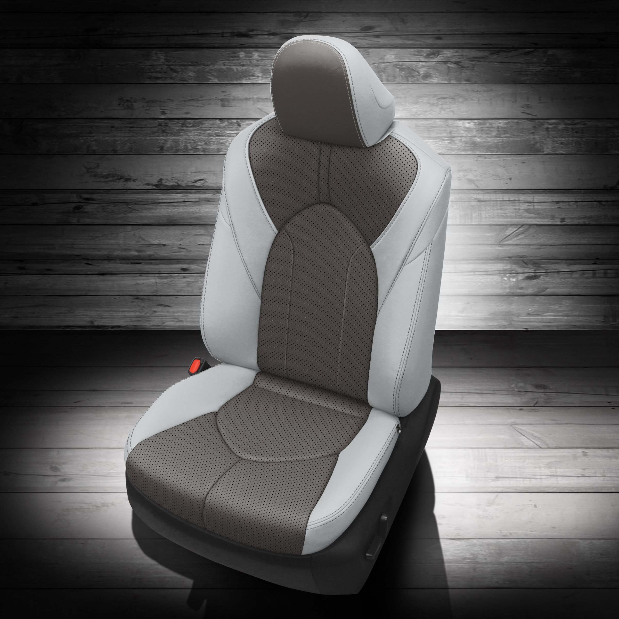CEMENT wrap, LT GREY Center, Perf Body, SILVER contrast all stitch