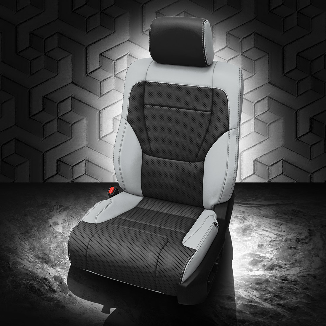 CEMENT wrap, BLACK Center, Perf Combo, BLACK contrast all stitch