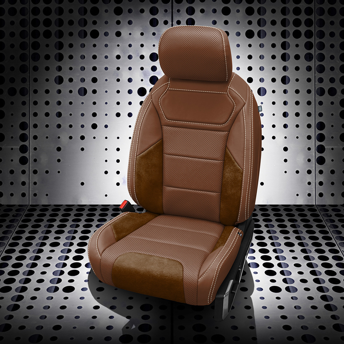 MAHOGANY wrap, MAHOGANY Insert, Perf Combo, PEARL contrast all stitch, ~3031 CHOCOLATE wings