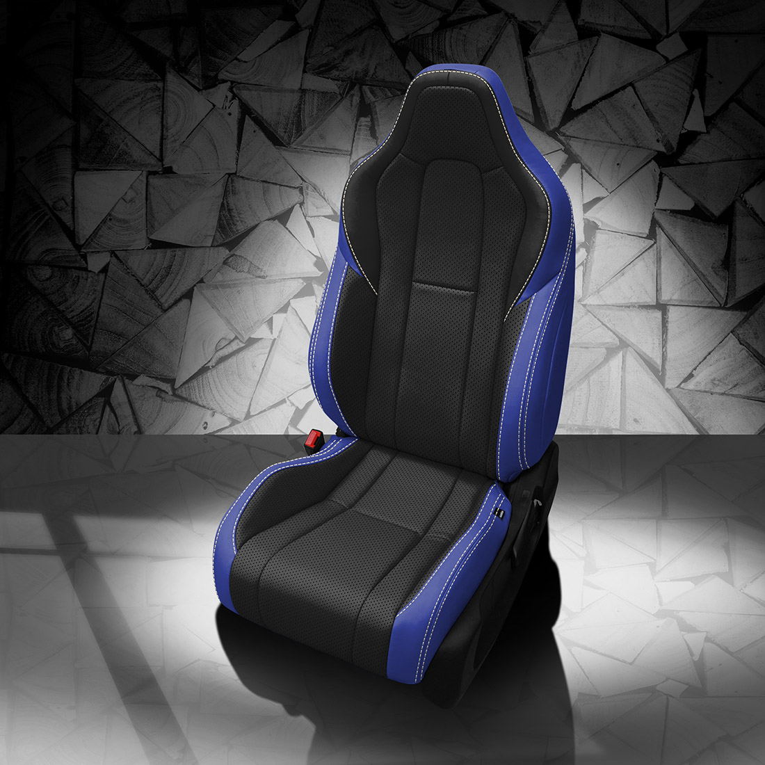 COBALT wrap, BLACK Center, Perf Body & Wings, PEARL contrast all stitch, BLACK wings