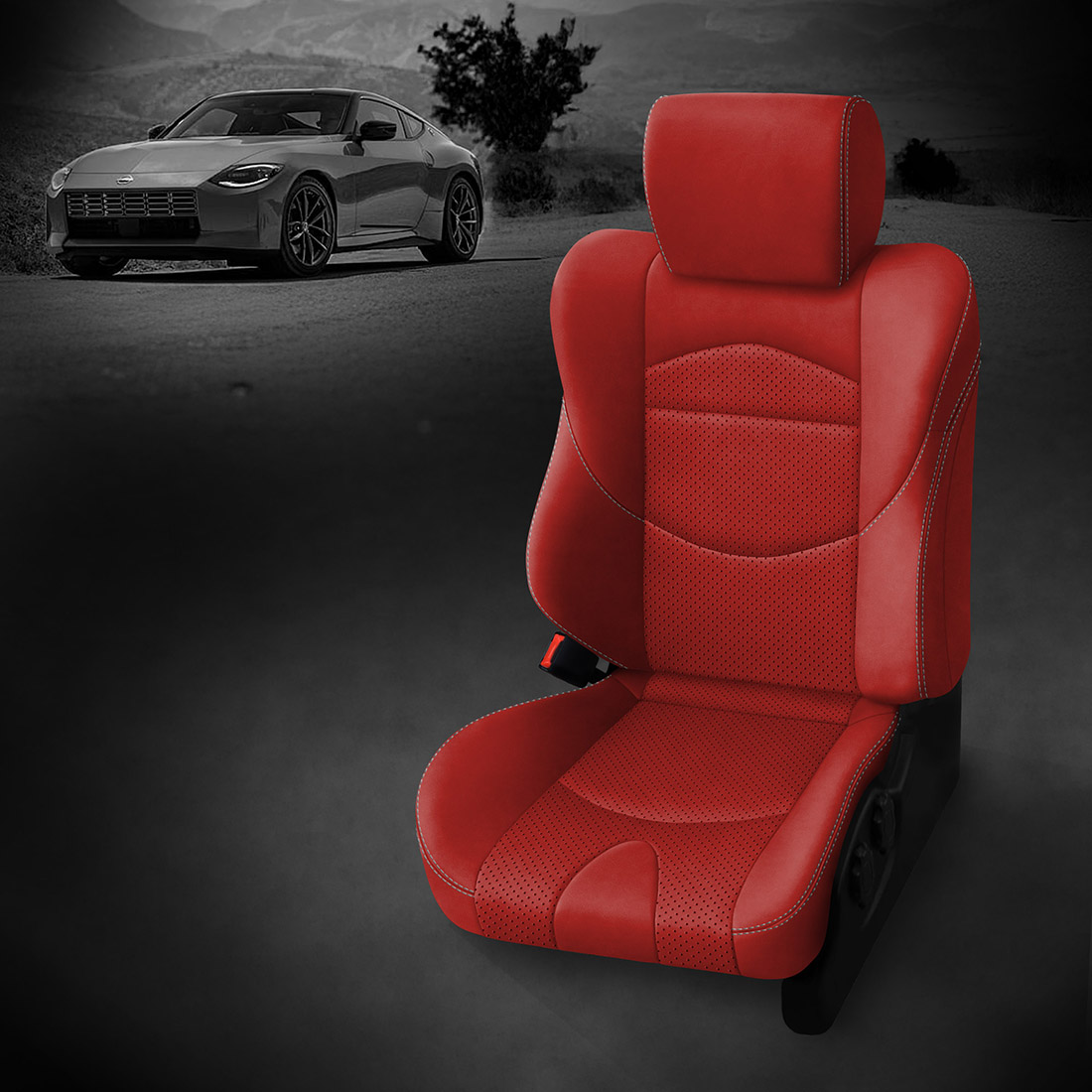 RED wrap, Perf Combo, SILVER contrast all stitch