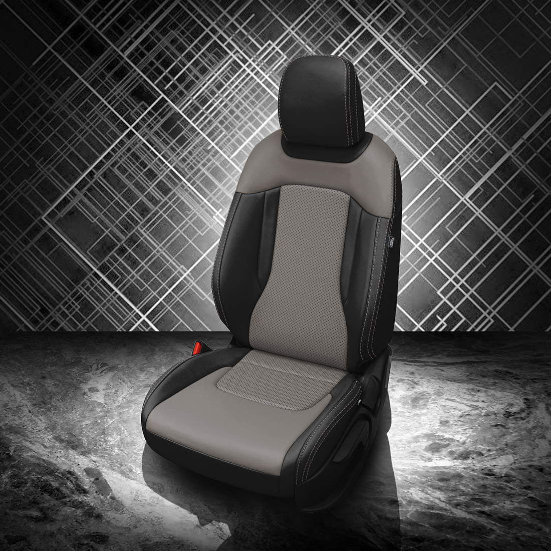 BLACK wrap, ASH Body, Perf Inserts, ASH contrast all stitch