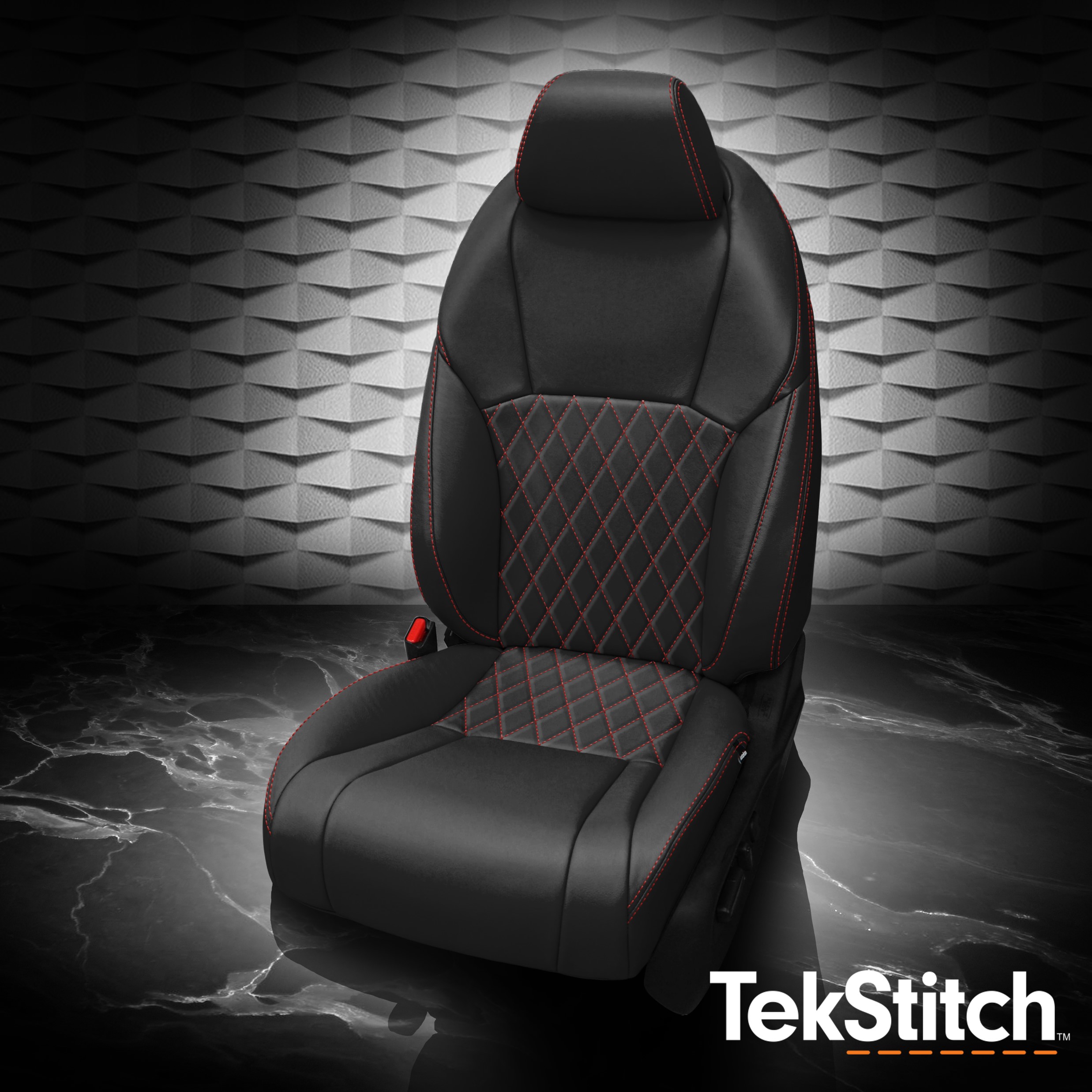 BLACK wrap, RED contrast all stitch, TekStitch Diamond inserts, RED TekColor