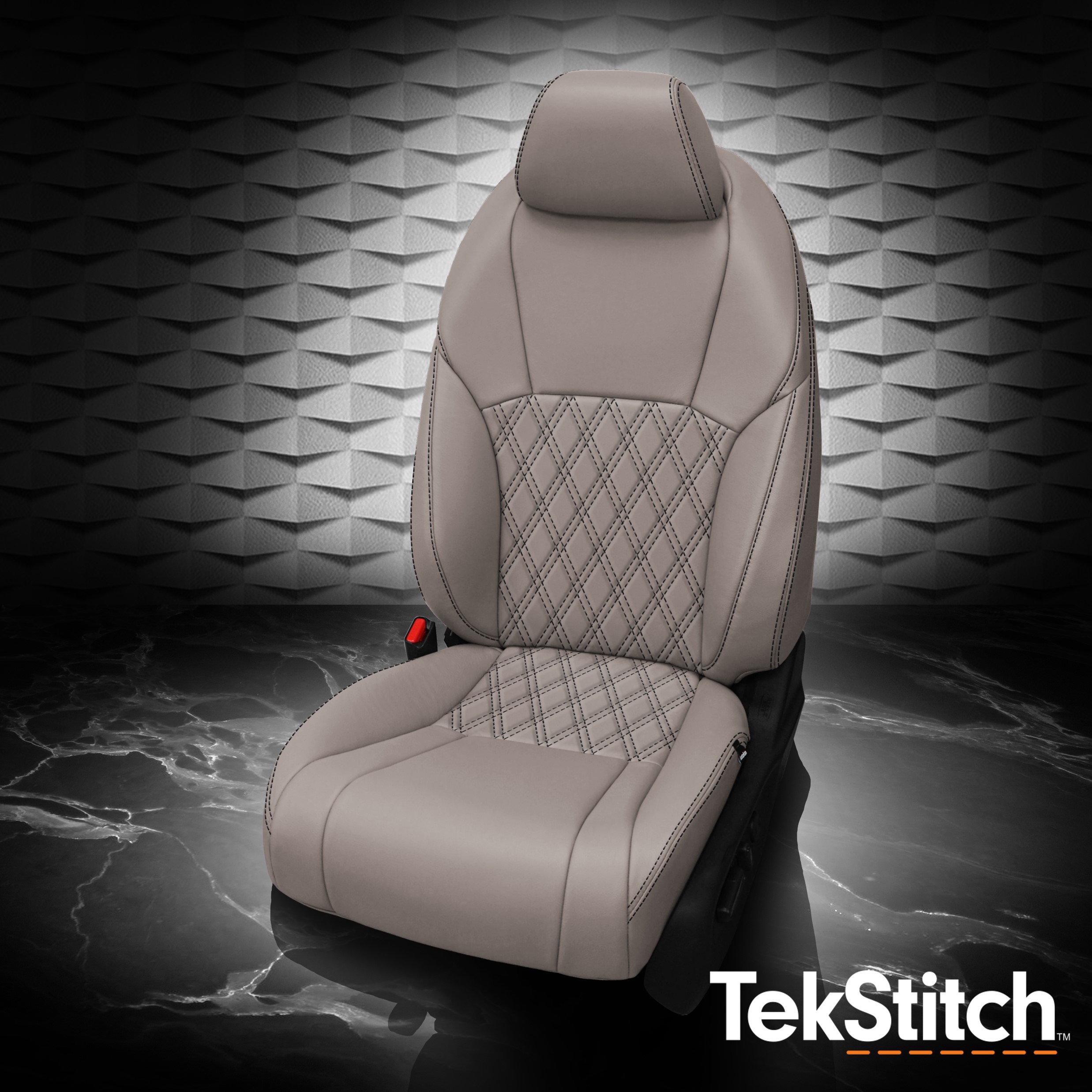 DOVE GREY wrap, BLACK contrast all stitch, TekStitch Double Diamond inserts, BLACK TekColor
