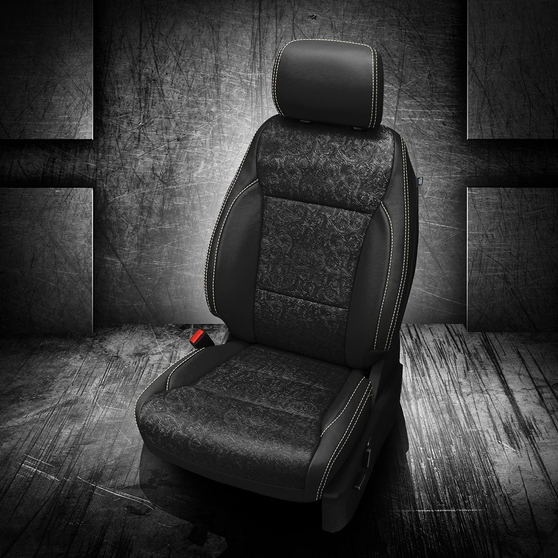 BLACK wrap, OUTLAW BLACK Body, PEARL contrast all stitch