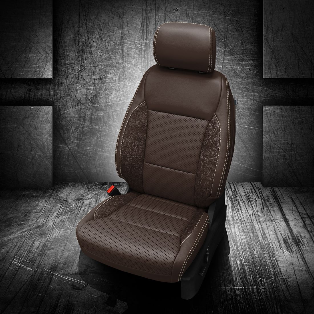 COFFEE wrap, COFFEE Insert, Perf Combo, ALABASTER contrast all stitch, OUTLAW BROWN wings