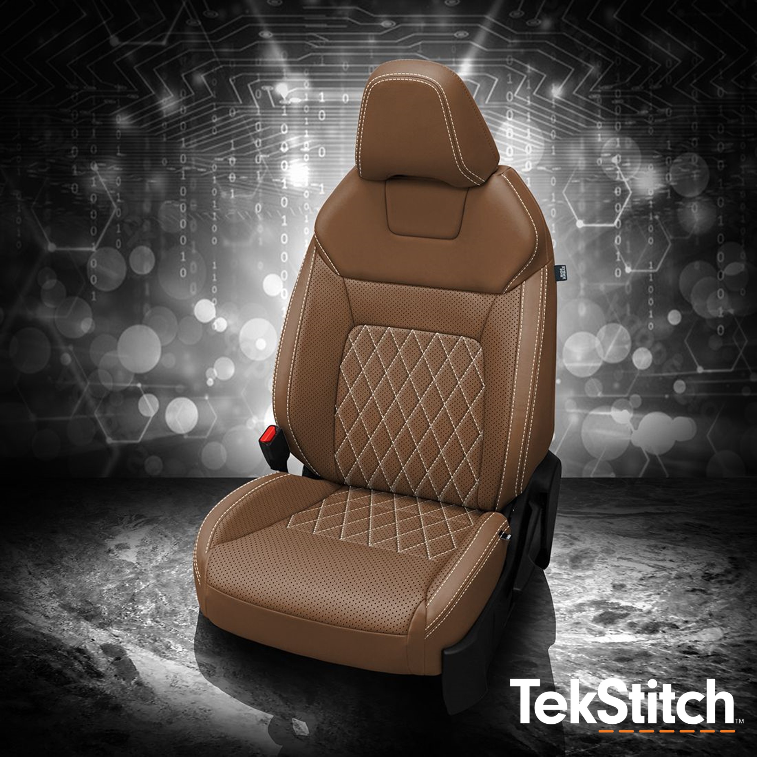 Walnut wrap, perf combo, perf wings, Pearl contrast all stitch, TekStitch Diamond Insert Pearl Tek Color