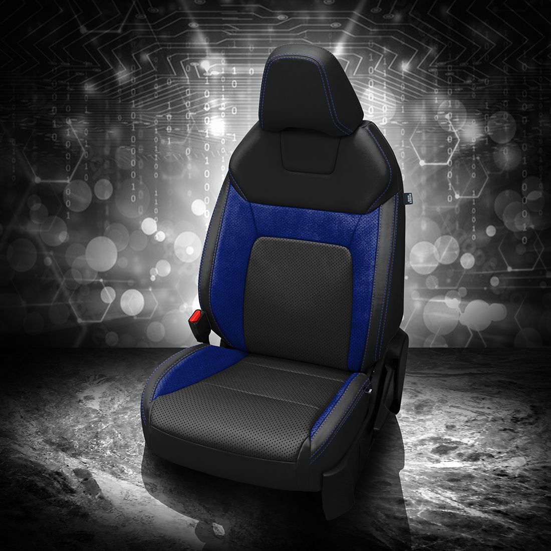 BLACK wrap, ~3037 SAPPHIRE Wings, Perf Combo & Wings, COBALT contrast all stitch