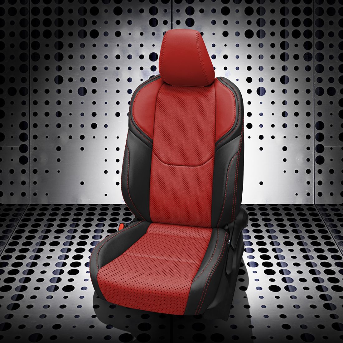 BLACK wrap, RED Center, Perf Body, RED contrast all stitch