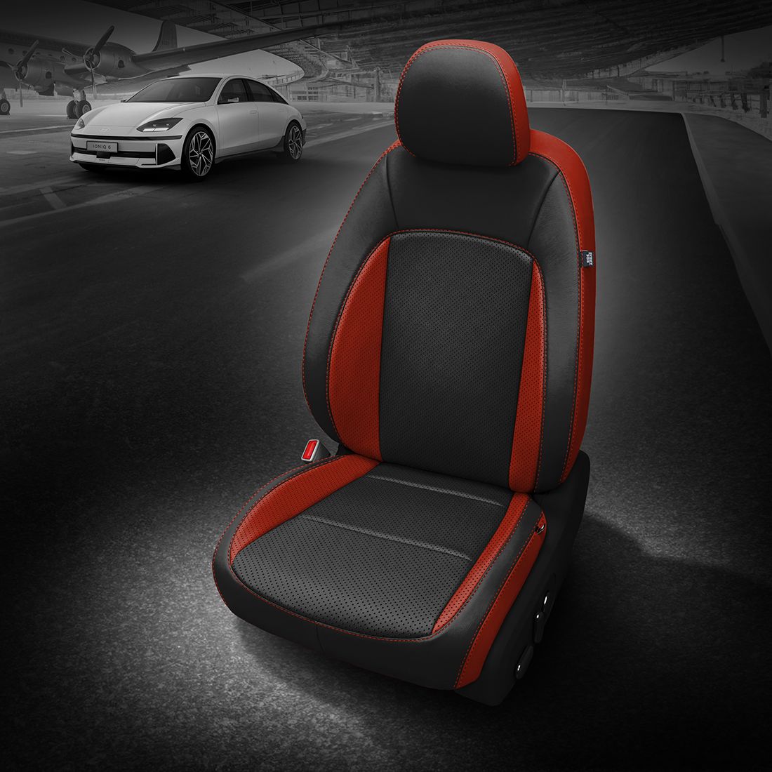 CARDINAL wrap, BLACK Facing, Perf Combo & Wings, CARDINAL double stitching, CARDINAL wings