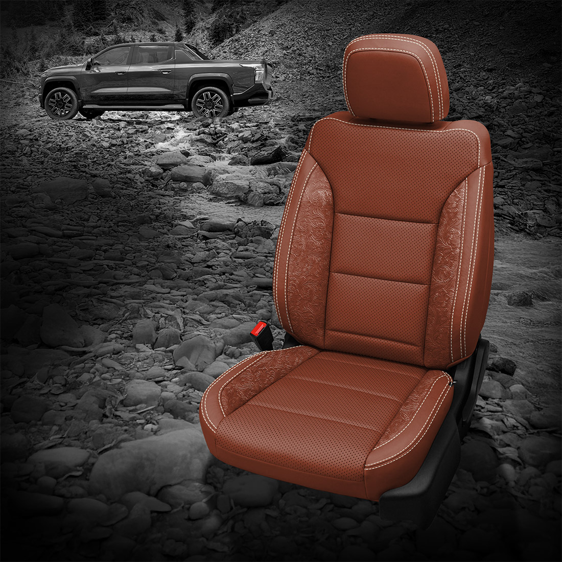 BOURBON wrap, OUTLAW SADDLE Wings, Perf Body, PEARL contrast all stitch