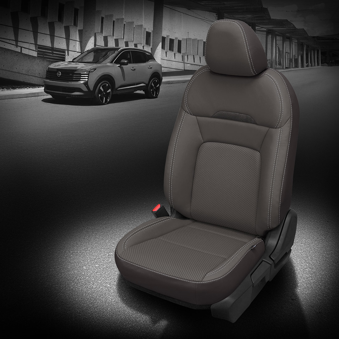 DK GRAPHITE wrap, LT GREY Facing, Perf Combo, SILVER contrast all stitch, ~6929 DARK SLATE wings