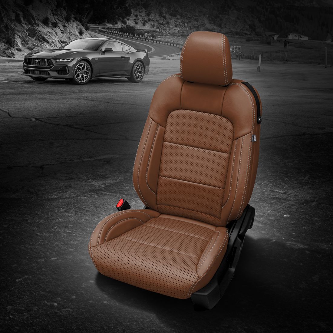 MAHOGANY wrap, Perf Combo, SILVER contrast all stitch