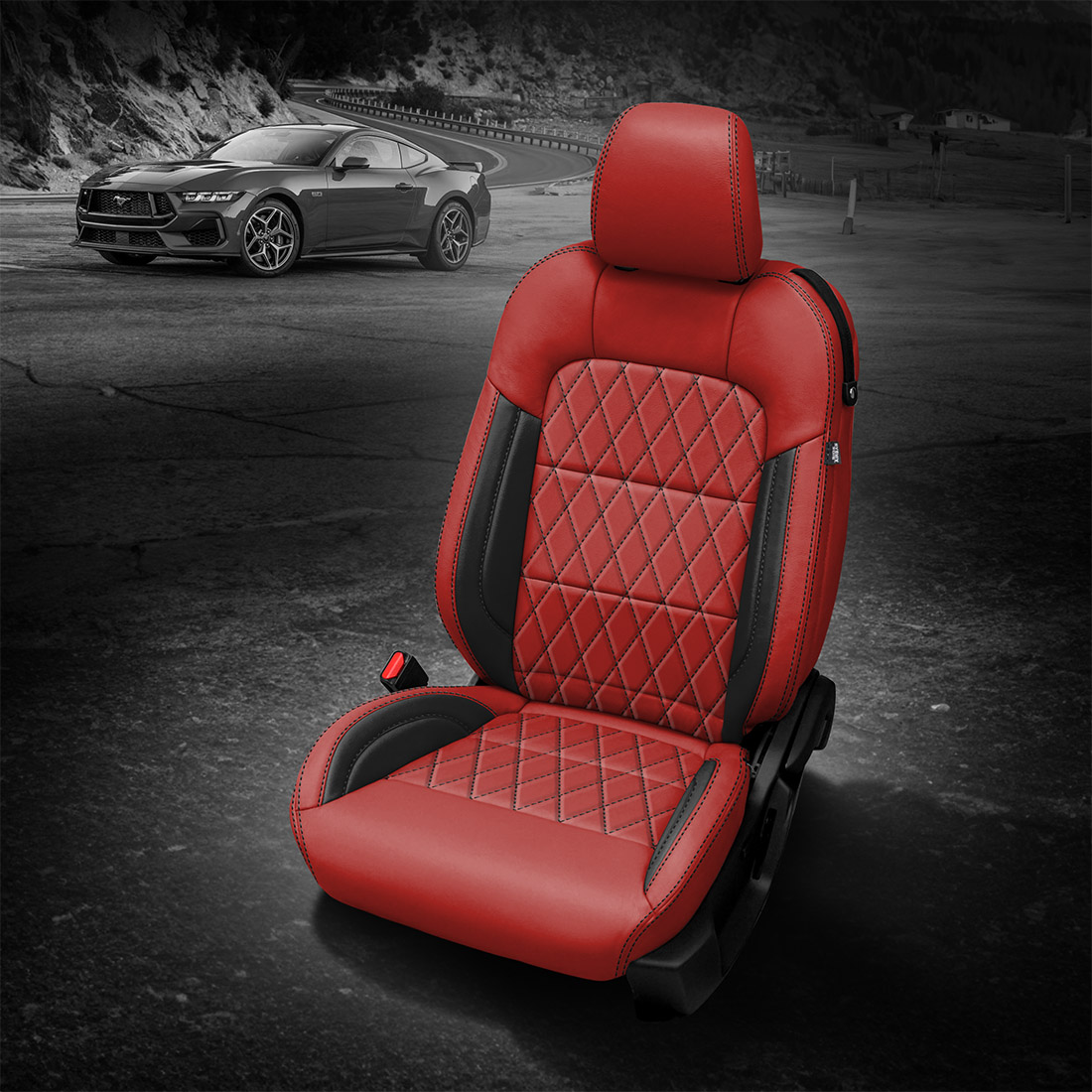 RED wrap, BLACK contrast all stitch, TekStitch Diamond inserts, BLACK TekColor