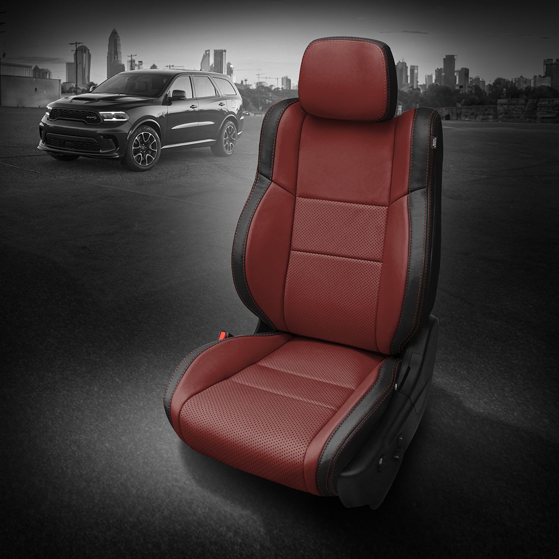 BLACK wrap, MED RED Center, Perf Combo, MED RED contrast all stitch, MED RED wings