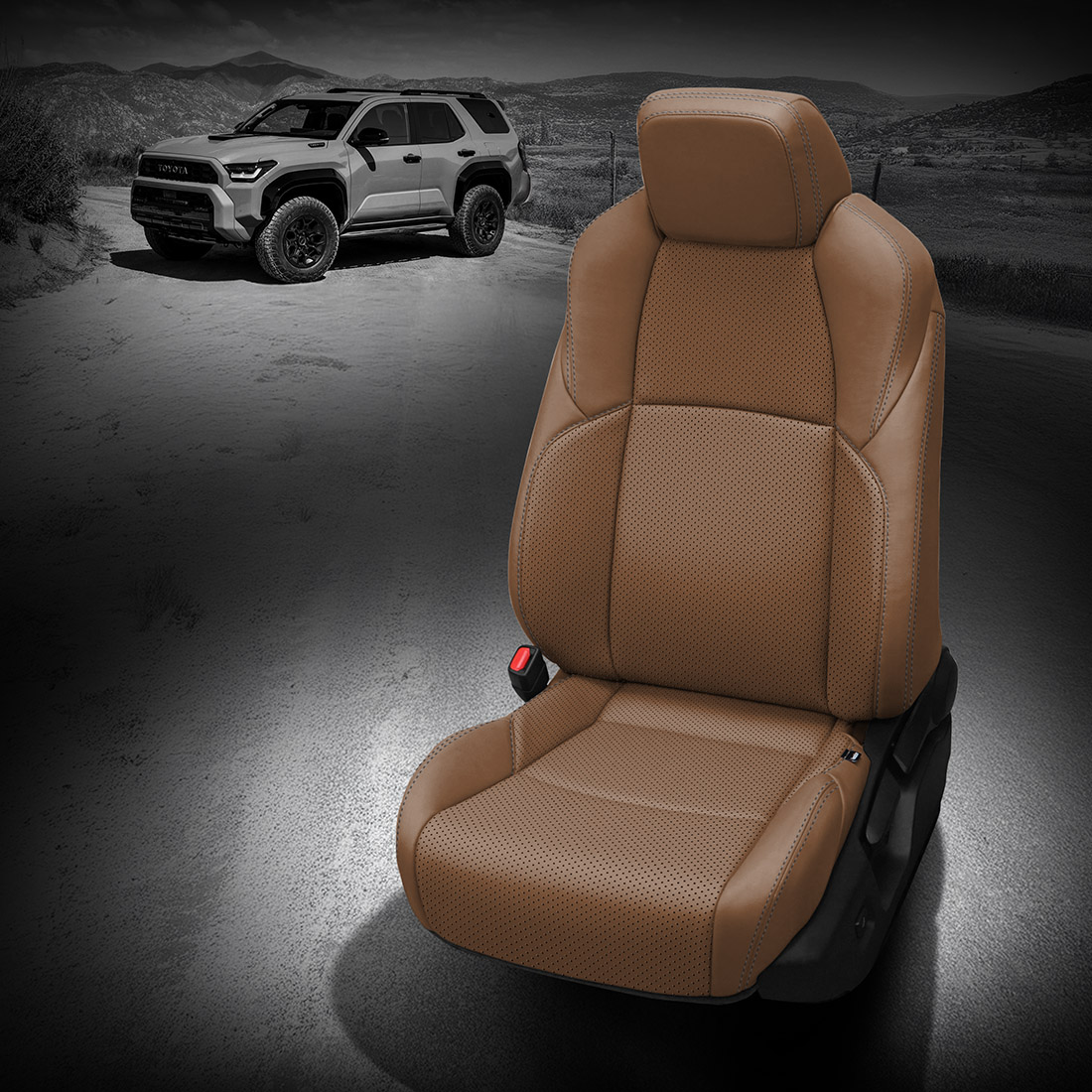 WALNUT wrap, Perf Body & Wings, STONE contrast all stitch
