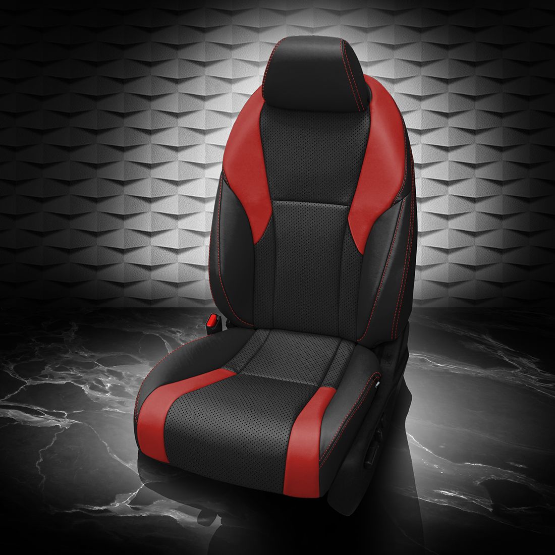 BLACK wrap, RED Wings, Perf Body, RED contrast all stitch