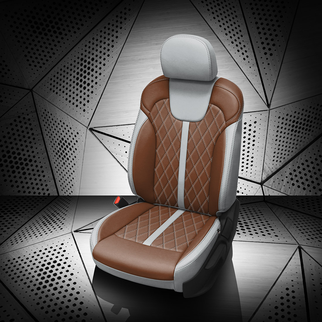 Cement wrap, Mahogany body, Mahogany wings, Silver contrast all stitch, TekStitch Diamond Insert Silver TekColor