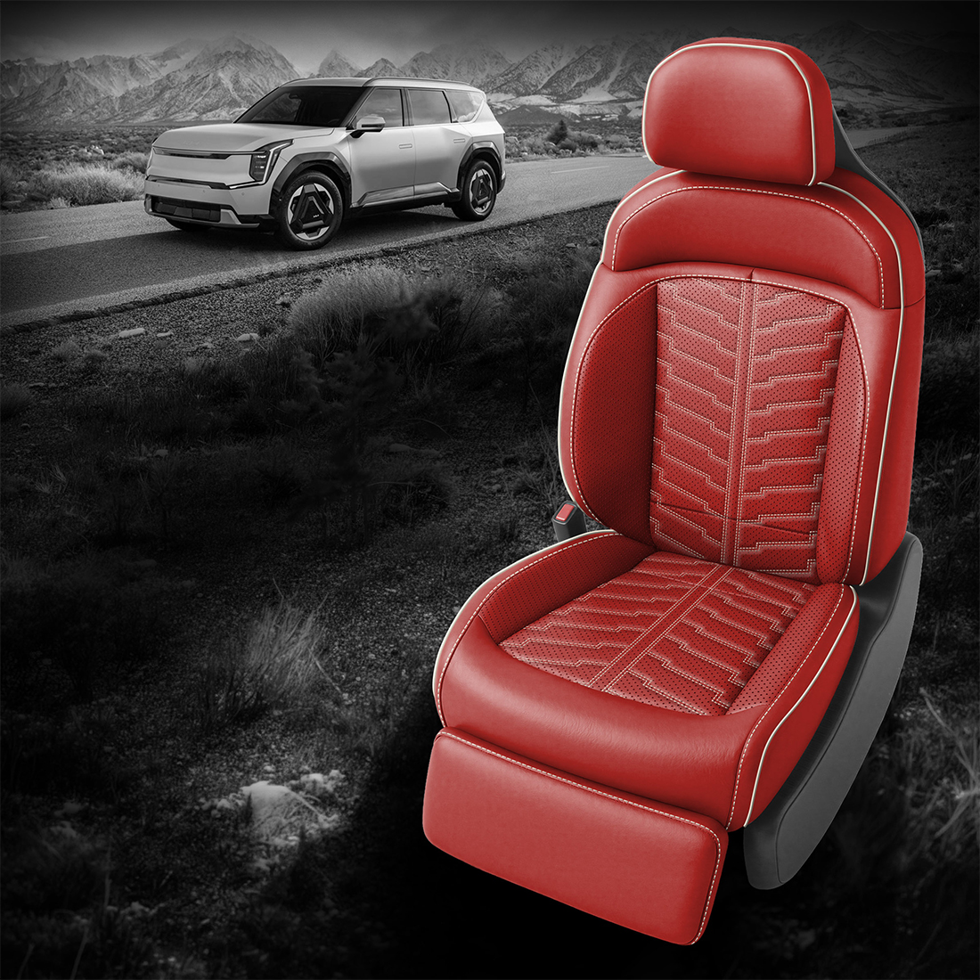 RED wrap, Perf Inserts & Wings, PEARL piping, Tek Stitch ELEKTRITEK INSERTS, PEARL TekColor
