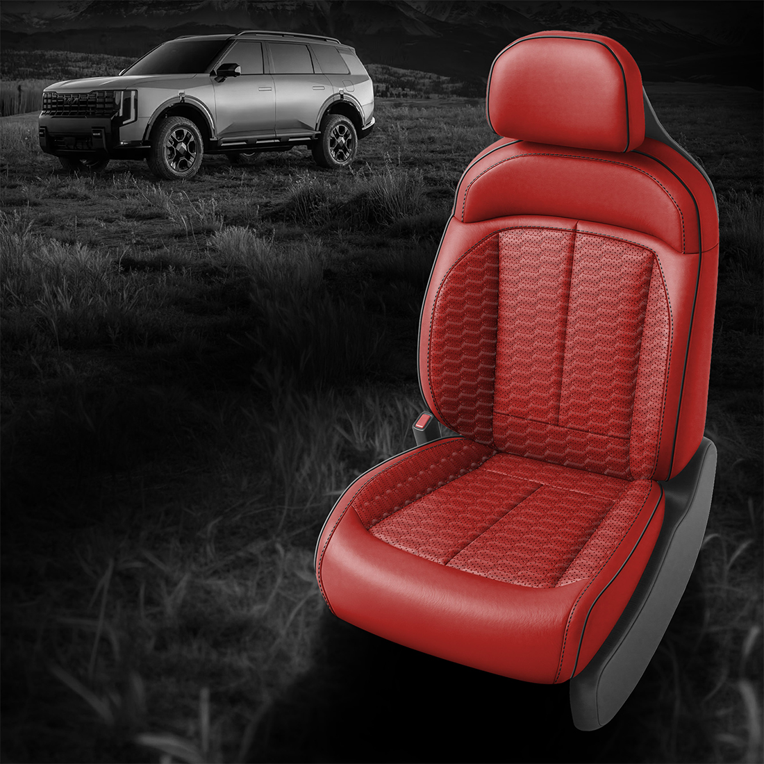 RED wrap, RED Insert, Perf Inserts & Wings, BLACK piping, RED wings, Tek Stitch DOUBLE HEX INSERTS, RED TekColor