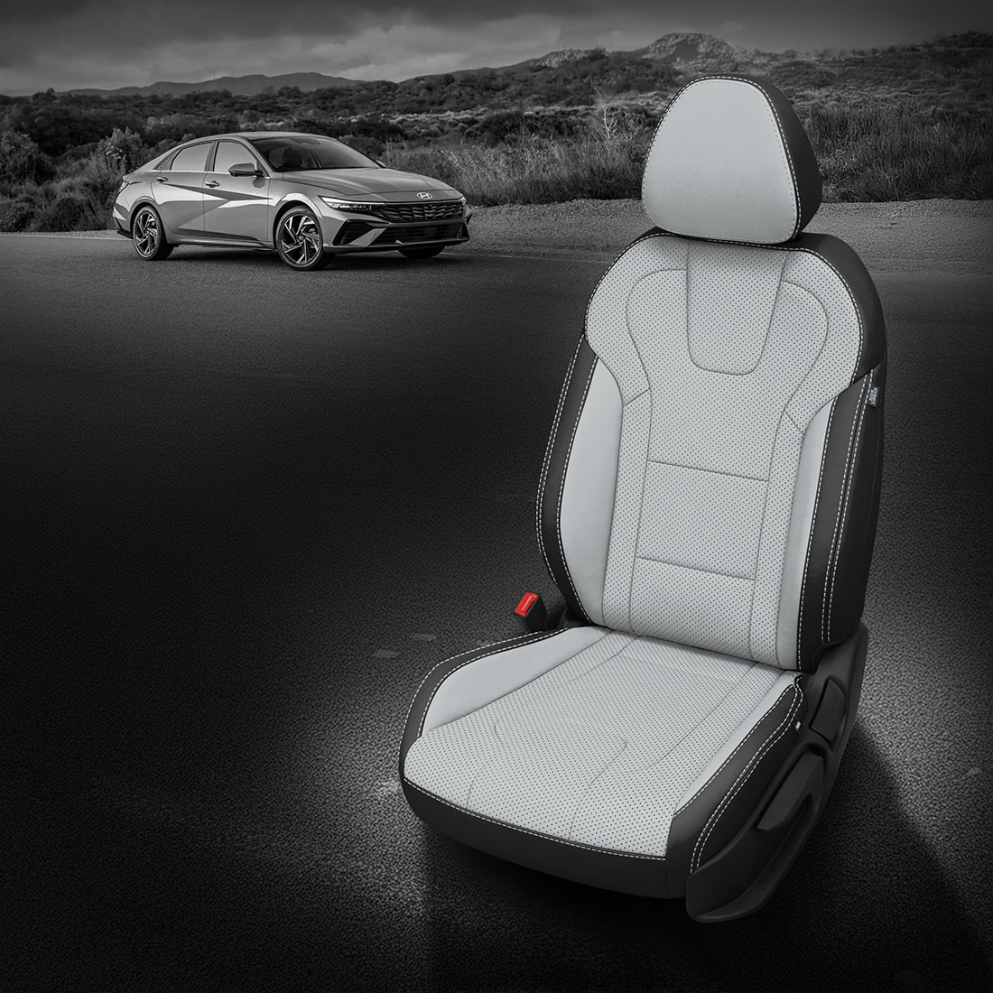 BLACK wrap, CEMENT Center, Perf Body, CEMENT contrast all stitch, CEMENT wings