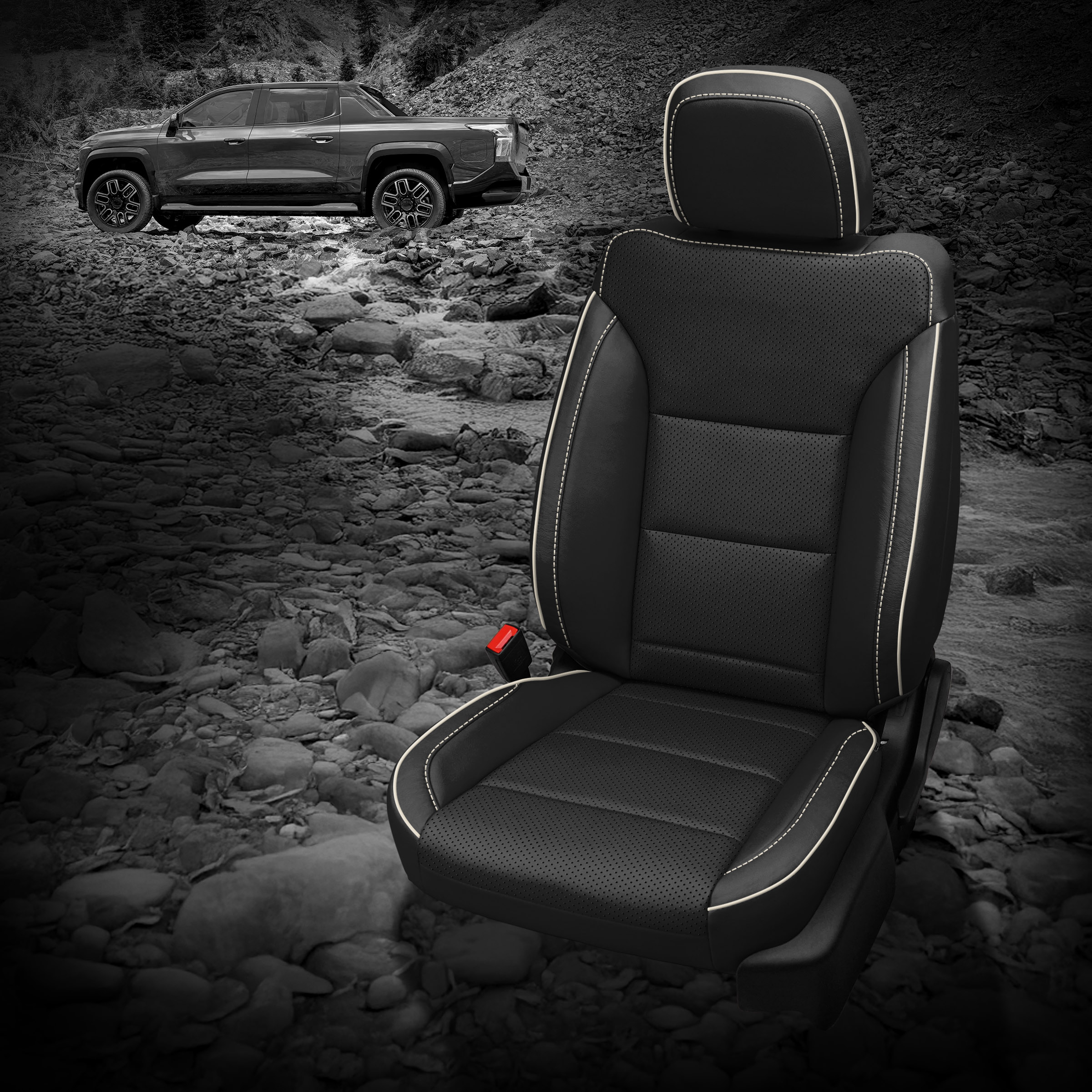 BLACK wrap, Perf Body, PEARL piping