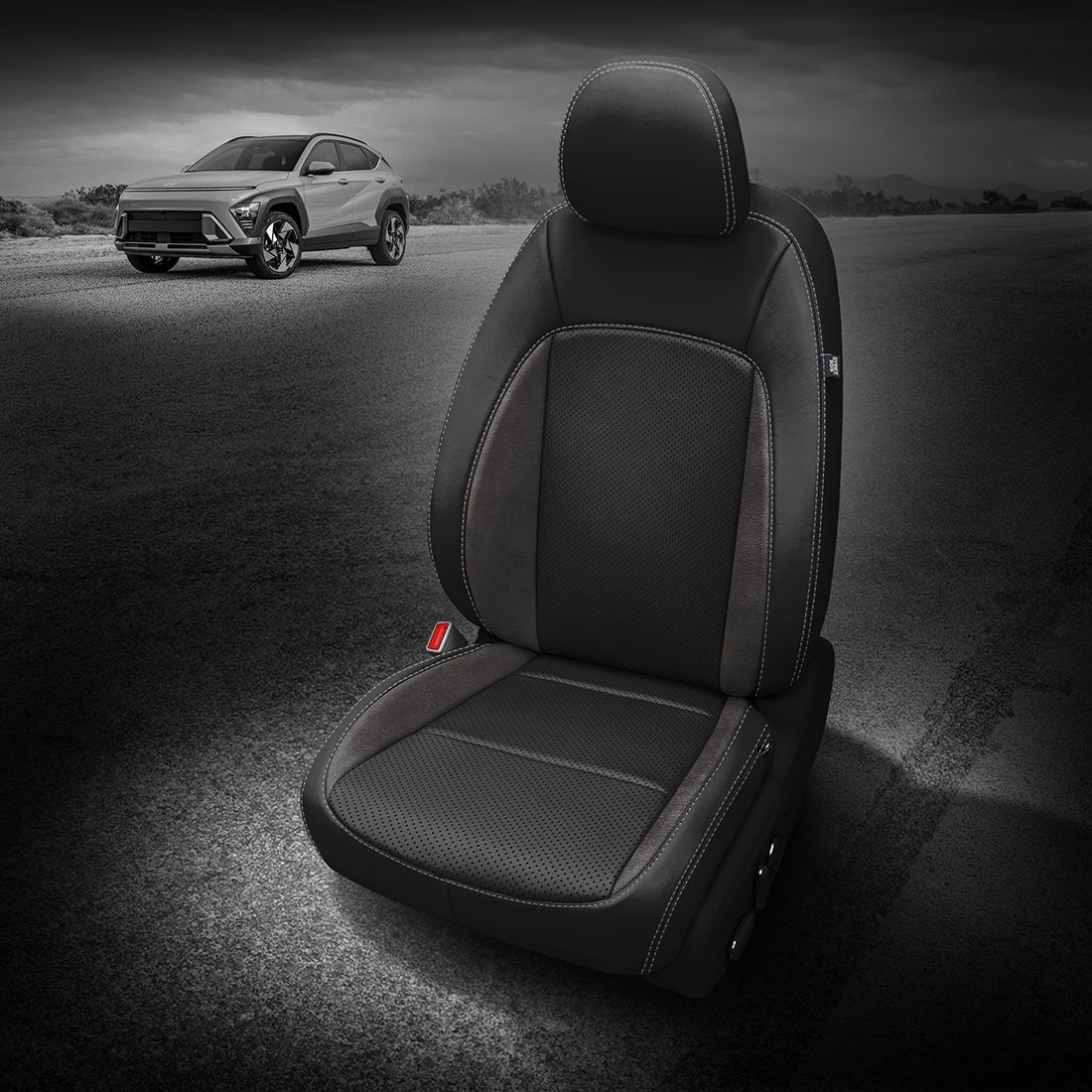 BLACK wrap, ~6929 DARK SLATE Wings, Perf Combo, SILVER contrast all stitch