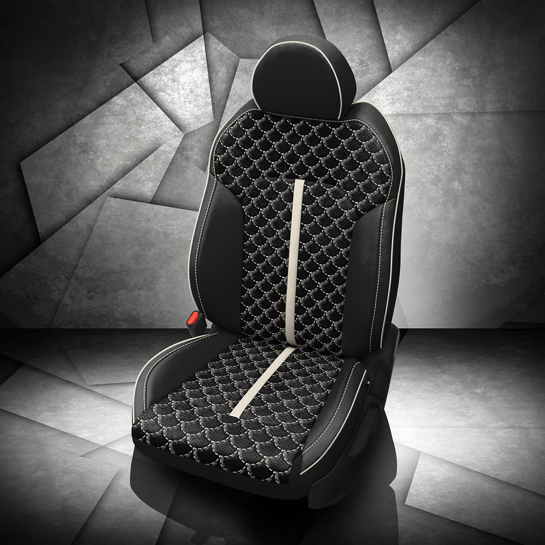 BLACK wrap, ~3030 RAVEN Body, Perf Body, PEARL piping, Tek Stitch SCALES BODY, BLACK TekColor