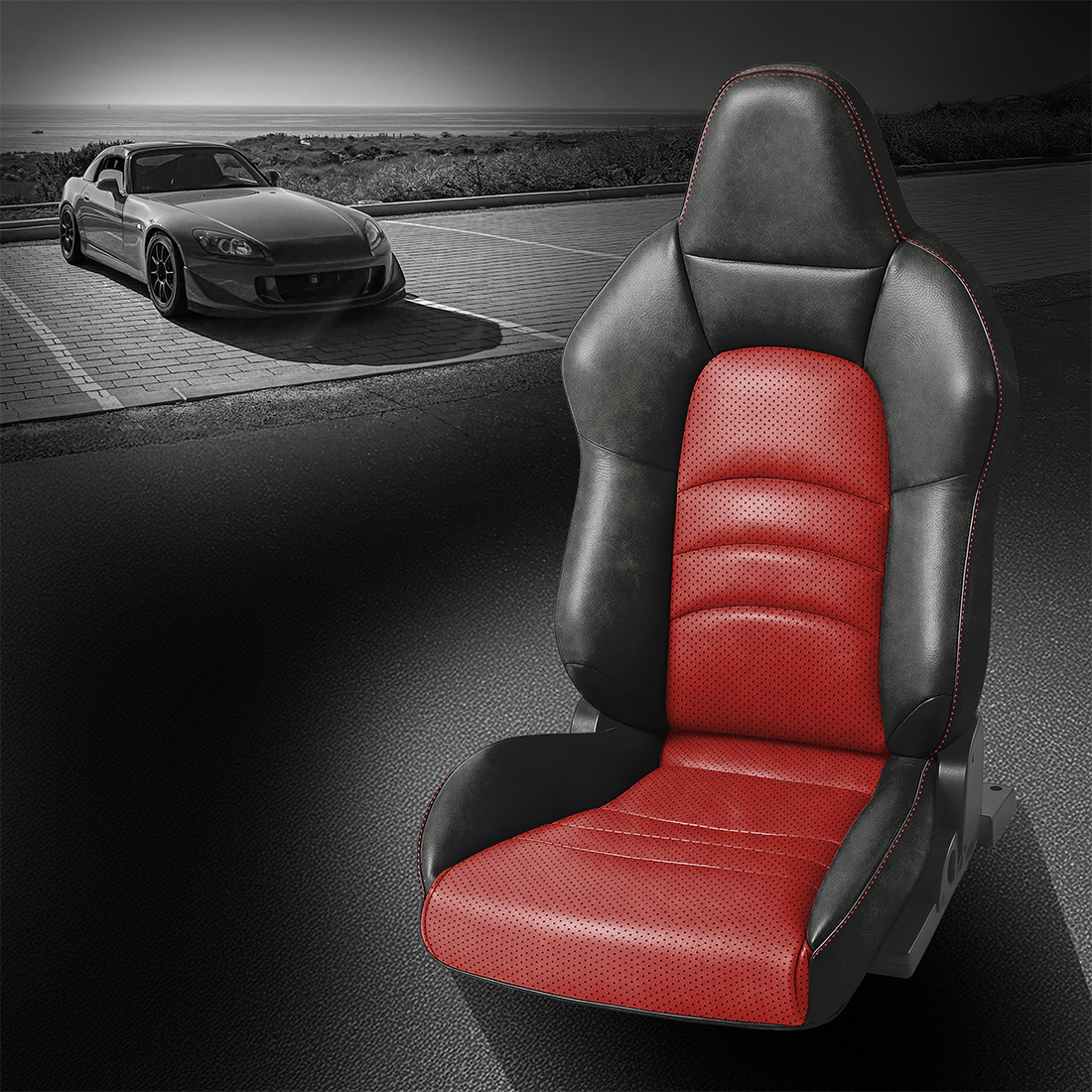 BLACK wrap, RED Combo, Perf Combo, RED contrast all stitch