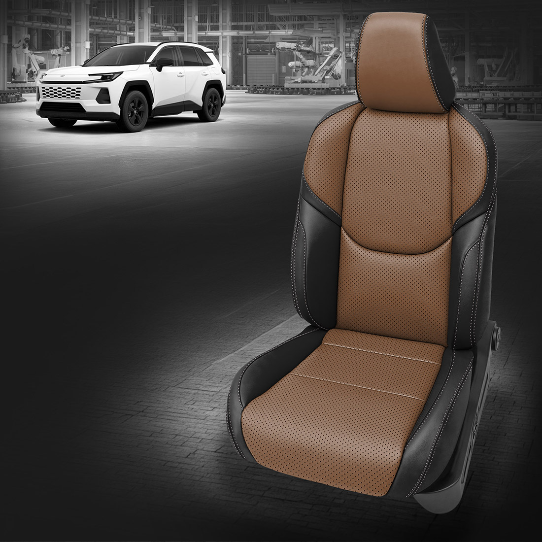 BLACK wrap, WALNUT Center, Perf Combo, STONE contrast all stitch