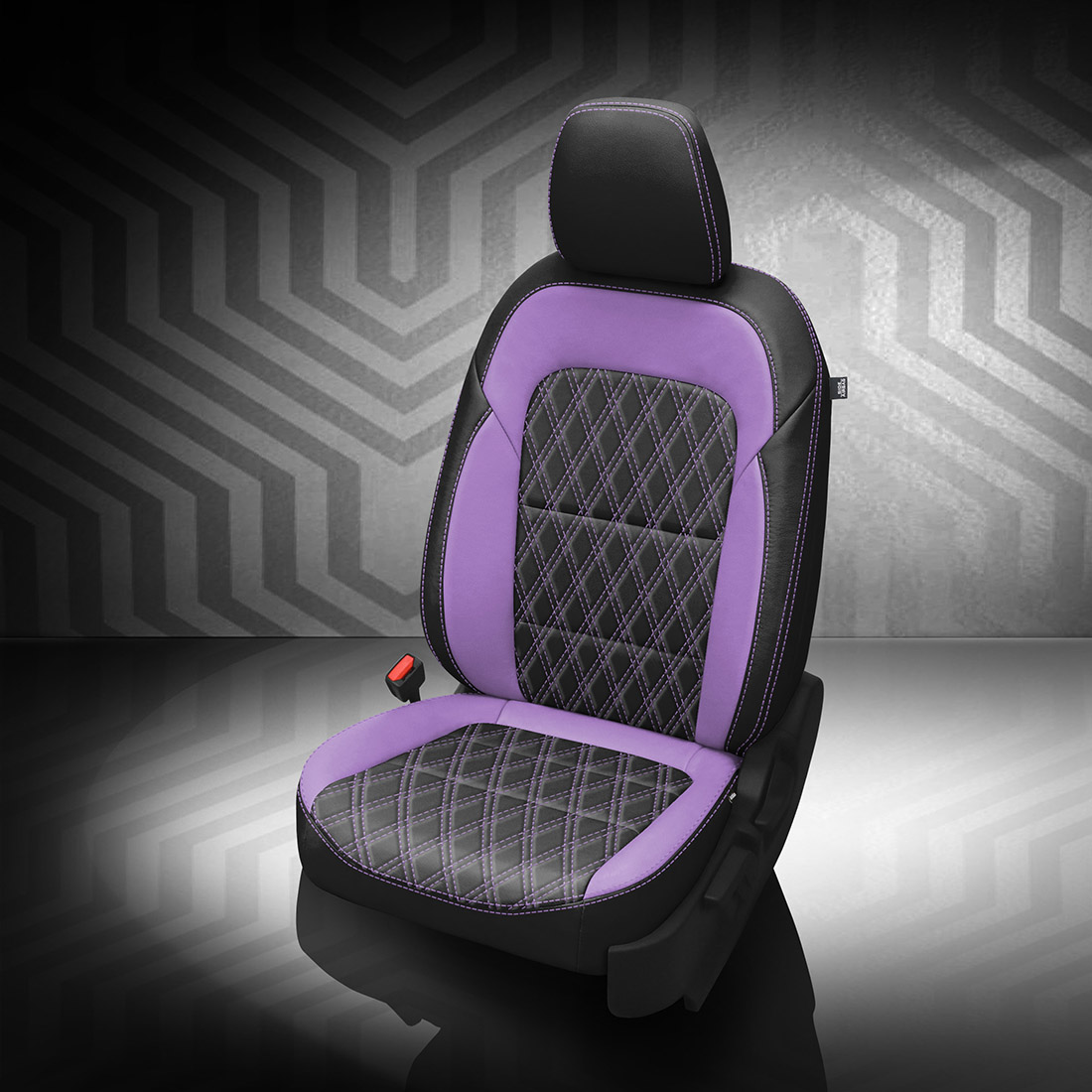 BLACK wrap, LAVENDER Wings, +LAVENDER contrast all stitch, Tek Stitch DOUBLE DIAMOND COMBO, +LAVENDER TekColor