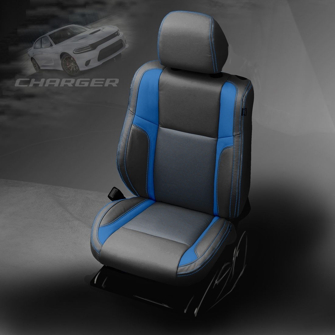 BLACK wrap, BCDA BLUE Insert, COBALT double stitching, COBALT wings