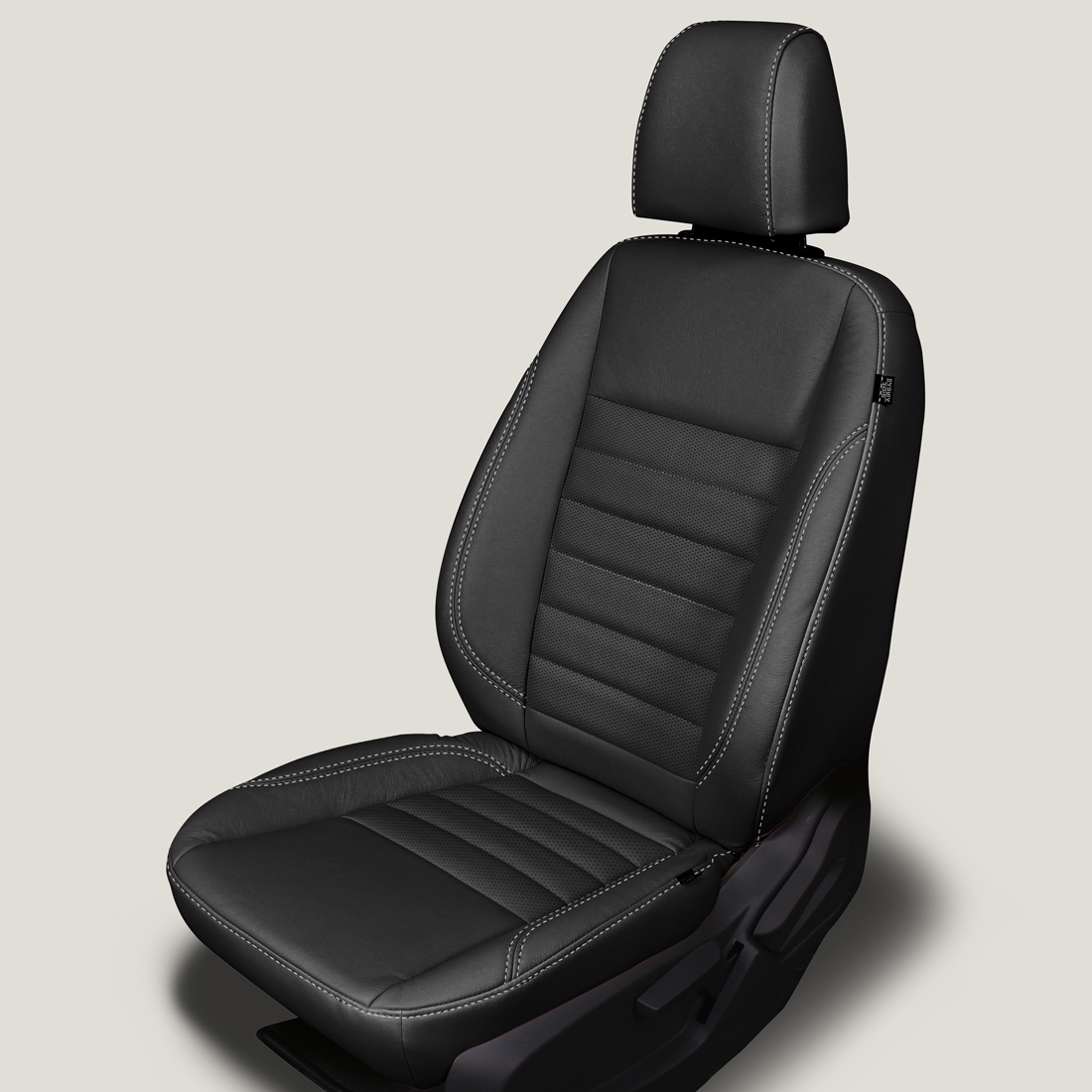BLACK wrap, Perf Inserts, SILVER contrast all stitch