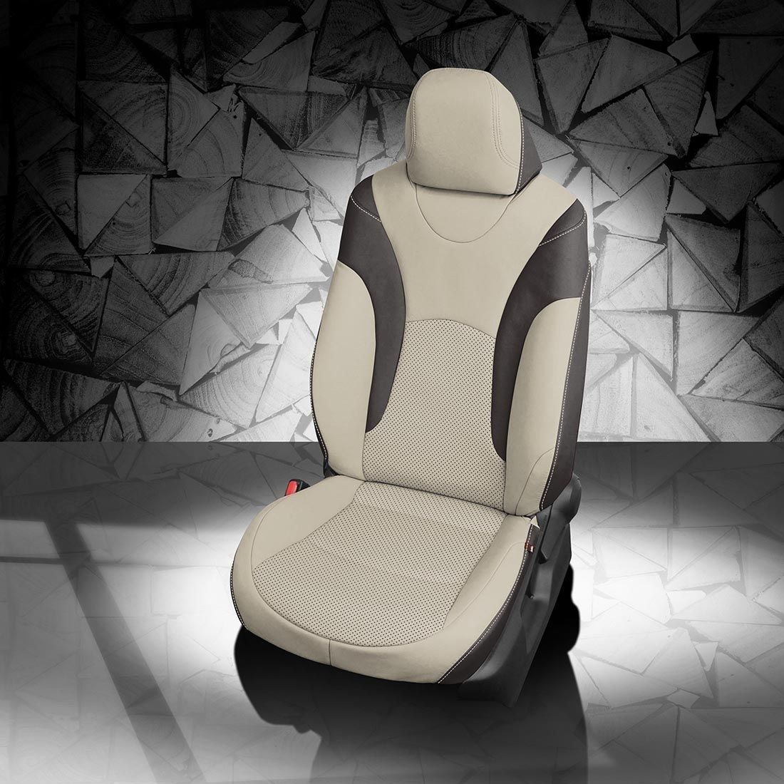 DK GRAPHITE wrap, ALABASTER Facing, Perf Combo, ALABASTER contrast all stitch