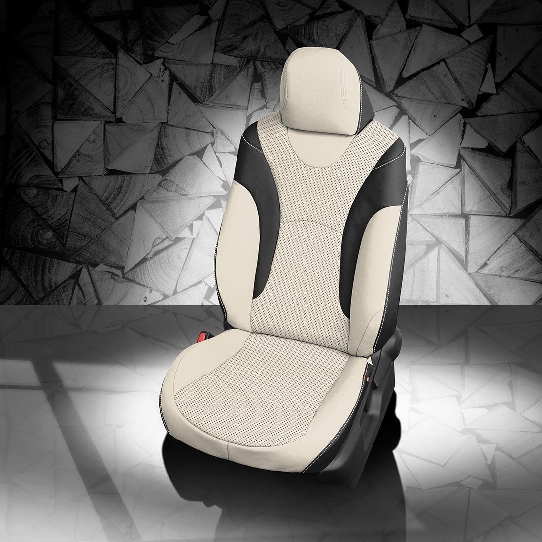 BLACK wrap, PEARL Facing, Perf Body, PEARL contrast all stitch